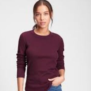 Women's Burgundy Long Sleeve Top Thermal